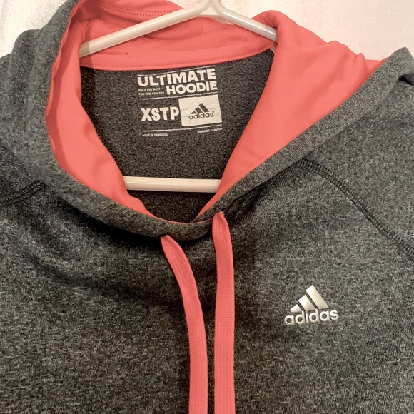Neon pink and grey Adidas Ultimate Hoodie XS - Picture 2 of 3